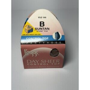 Vintage Leggs Day Sheer Control Top SUNTAN Pantyhose Size B New Old Stock